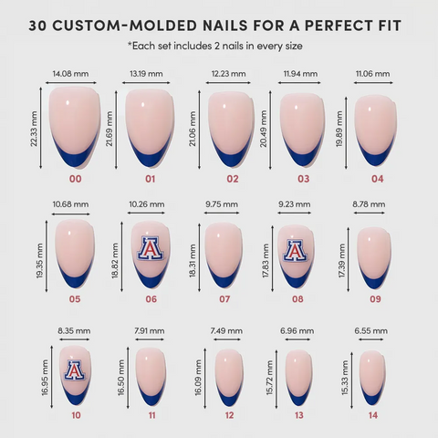 Arizona Wildcats Press-On Nail Set