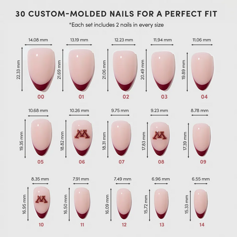 Minnesota Golden Gophers Press-On Nail Set