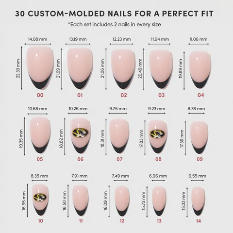 Missouri Tigers Press-On Nail Set