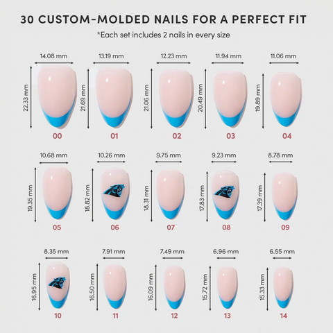 Carolina Panthers Press-On Nail Set