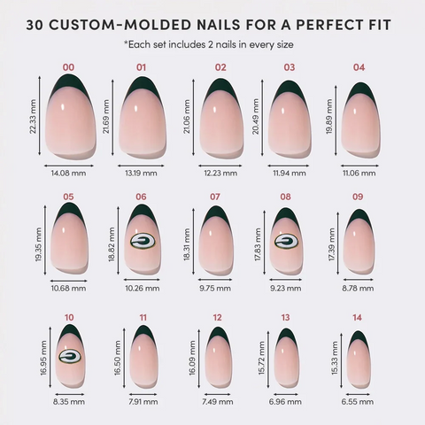 Green Bay Packers Press-On Nail Set