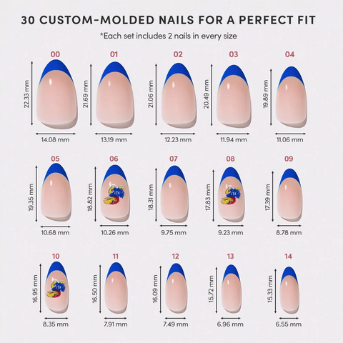 Kansas Jayhawks Press-On Nail Set