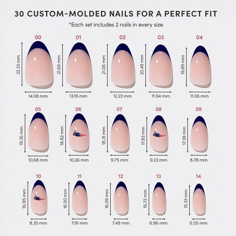 New England Patriots Press-On Nail Set