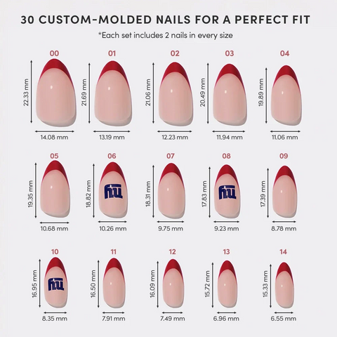 New York Giants Press-On Nail Set