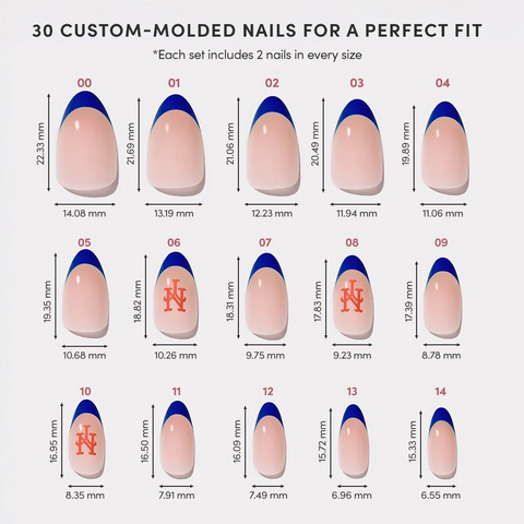 New York Mets Press-On Nail Set