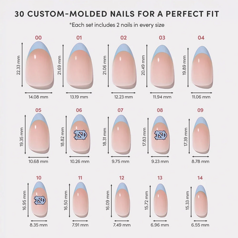 North Carolina Tar Heels Press-On Nail Set