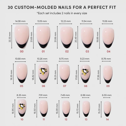 Pittsburgh Penguins Press-On Nail Set