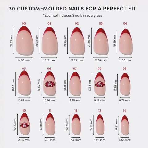 San Francisco 49ers Press-On Nail Set