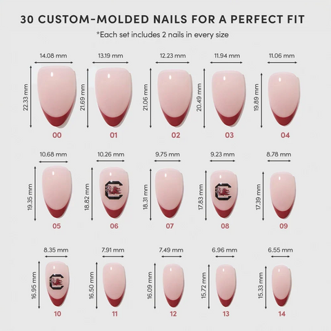 South Carolina Gamecocks Press-On Nail Set