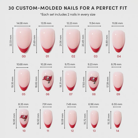 Tampa Bay Buccaneers Press-On Nail Set