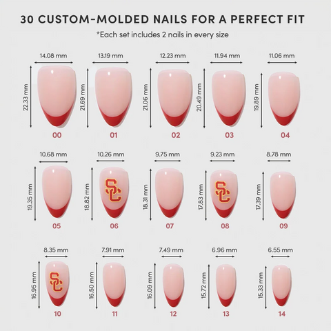 USC Trojans Press-On Nail Set