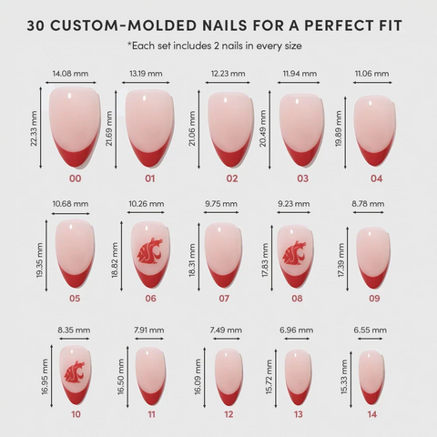 Washington State Cougars Press-On Nail Set