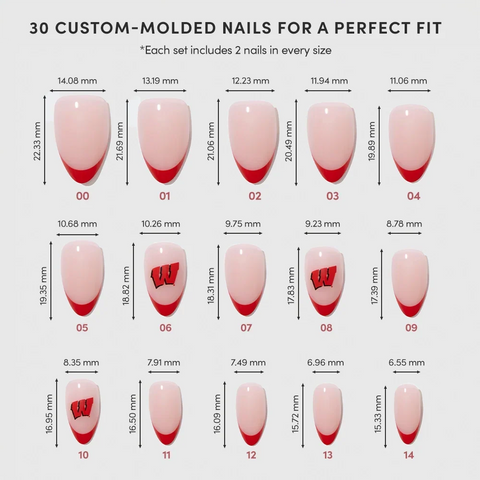 Wisconsin Badgers Press-On Nail Set